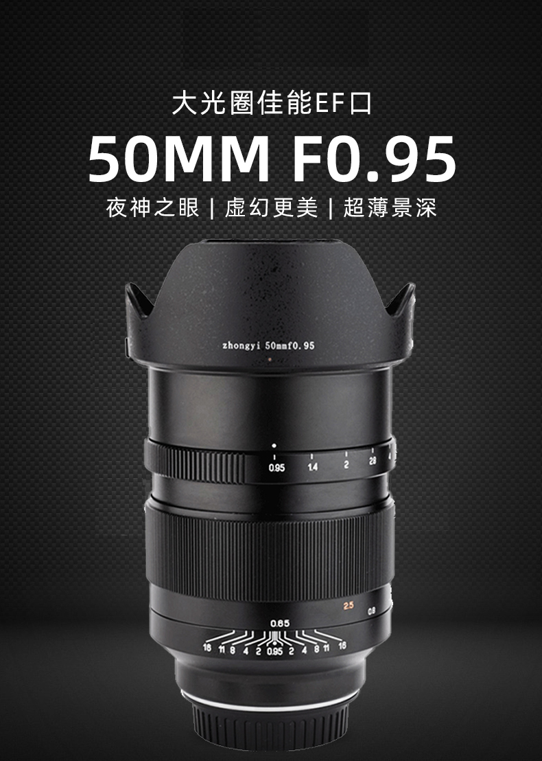 カメラ レンズ(単焦点) (客訂商品)中一光學 SPEEDMASTER 50mm F0.95 超大光圈全片幅 for Canon EOS單眼版本 可轉接GFX