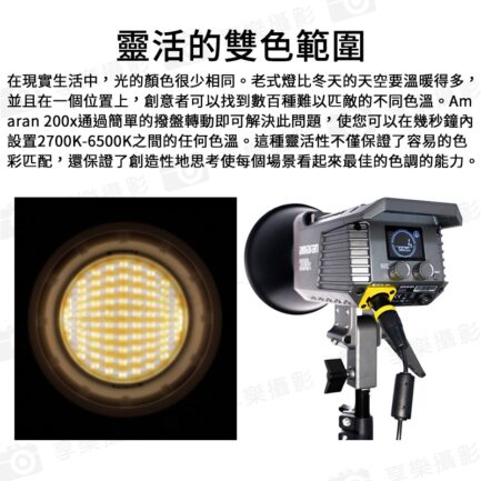 Aputure愛圖仕 Amaran 200X 雙色溫LED燈 200W 攝影燈 聚光燈 持續燈 保榮卡口 專業COB LED：圖片 4