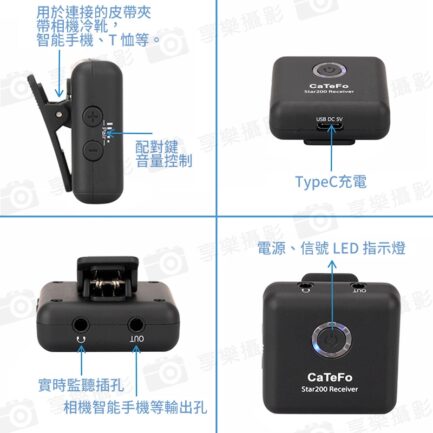 CaTeFo Star200 T1無線麥克風《1對1》2.4G 收訊之王，陶瓷天線神助，打敗S牌，B牌，在WIFI多的地方也不易干擾!：圖片 6