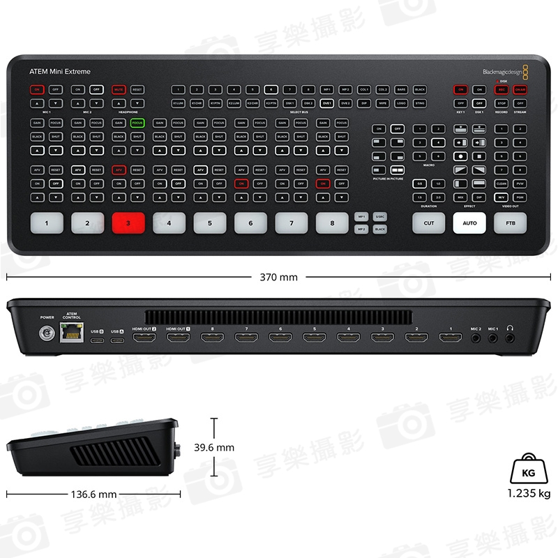 Blackmagic BMD Atem Mini Extreme 導播機】8軌導播台/切換台串流直播