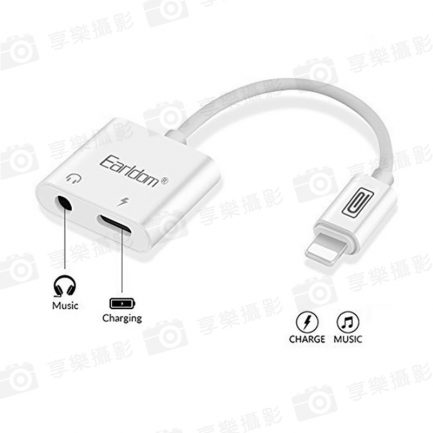 【Earldom 蘋果lightning轉3.5mm 2合1轉接線】耳機+充電 ADC解碼 2.4A快充 不支援聲卡：圖片 3