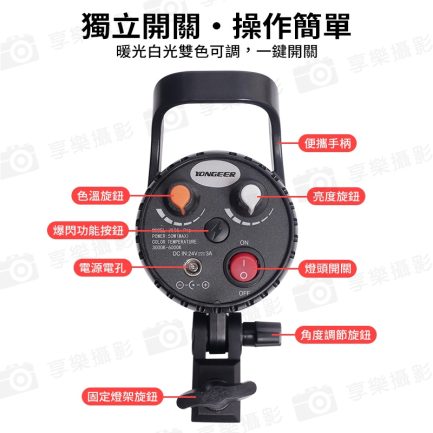【可調焦LED聚光燈J50S-P 50W】可調色溫 無線遙控 送4色片 COB燈珠 補光燈 攝影燈 LED燈 直播 攝影 拍照：圖片 10