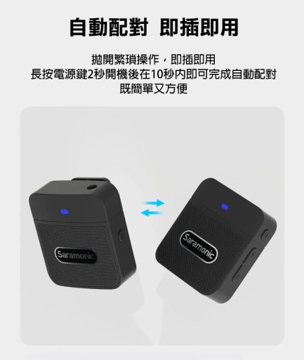 Saramonic Blink100 B2(TX+TX+RX) 2.4G 無線麥克風系統 1對2 自動配對 自動跳頻：圖片 4
