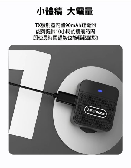 Saramonic Blink100 B2(TX+TX+RX) 2.4G 無線麥克風系統 1對2 自動配對 自動跳頻：圖片 9