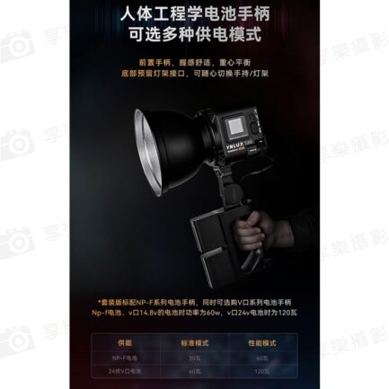 【永諾 YNLUX100 PRO 雙色溫LED攝影燈 單燈版】120W COB燈珠 保榮卡口 手機APP遙控 手持外拍燈 補光燈 攝像燈：圖片 12