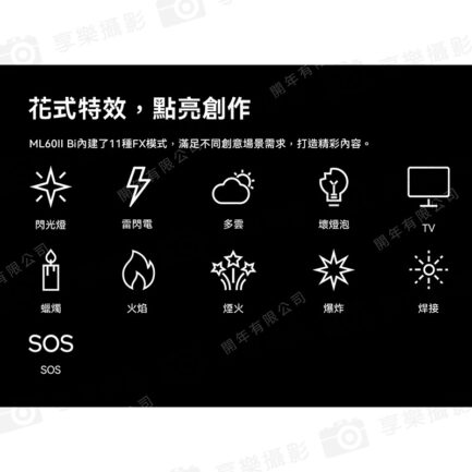 【Godox神牛 ML60IIBi 雙色溫70W LED持續燈 單燈】APP控制 支援V掛 NP-F電池 補光燈 攝影燈 直播 攝影 外拍 ※開年公司貨 Bi-Color LED Monolight：圖片 14