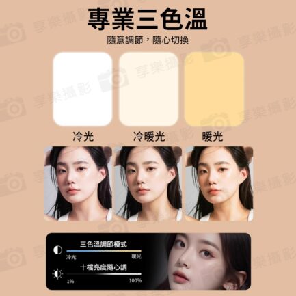 【VRIG FD128 雙色溫磁吸補光燈】手機磁吸小方燈 Magsafe磁吸補光燈 口袋補光燈 持續燈 攝影燈 1/4螺口 冷靴口 Type-C充電 Vlog 直播 自拍 Dual-Color Temperature Fill Light：圖片 7