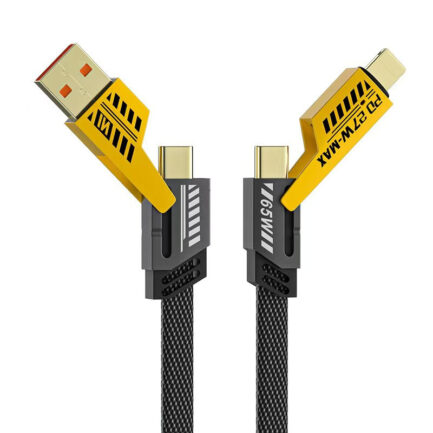【機甲4合1手機65W PD 閃快充線 2M】充電線+傳輸線 安卓/蘋果/TYPE-C/Lightning 皆通用