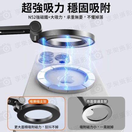 【VRIG Magsafe磁吸手機掛脖支架 MG-27 + AC-01SE】*送固定綁帶 第一人稱 胸前固定 拍攝支架 運動相機手機磁吸架 適用大疆 inta360 Vlog 攝影 Magnetic Phone Neck Mount：圖片 14