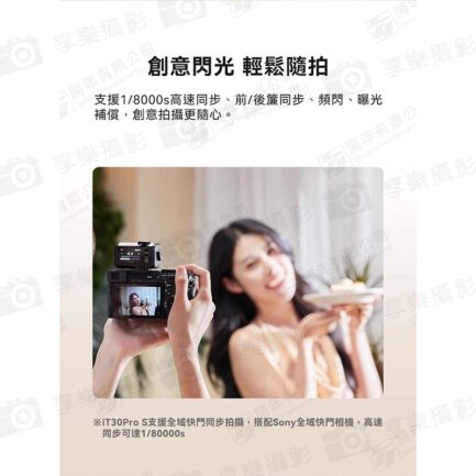 (預購中)【Godox神牛 iT30Pro TTL微型機頂閃】黑/銀 內建鋰電池 TypeC充電 微型機頂閃 閃燈 單反 微單 攝影 外拍 ※開年公司貨 適用Nik Canon Sony Fuji FX Mini On-Camera Flash：圖片 11