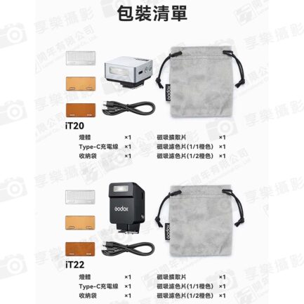 【Godox神牛 iT20/iT22 TTL微型閃光燈】黑/銀 TypeC充電 微型機頂閃 閃燈 單反 微單 攝影 外拍 適用Nik Canon Sony Fuji FX Olympus Panasonic Mini Flash：圖片 13