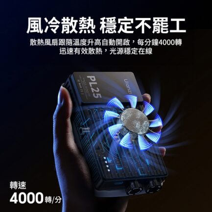 【Ulanzi PL25 25W大功率雙色溫口袋燈】2000mAh 補光燈 攝影燈 持續燈 打光燈 柔光燈 美光燈 常亮燈 支援PD快充 1/4螺孔 Vlog 直播 自拍 攝影 拍照 LED Panel Light：圖片 10
