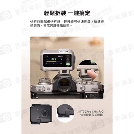 【Godox神牛 iT30Pro TTL微型機頂閃】黑/銀 內建鋰電池 TypeC充電 微型機頂閃 閃燈 單反 微單 攝影 外拍 ※開年公司貨 適用Nik Canon Sony Fuji FX OM Mini On-Camera Flash：圖片 13