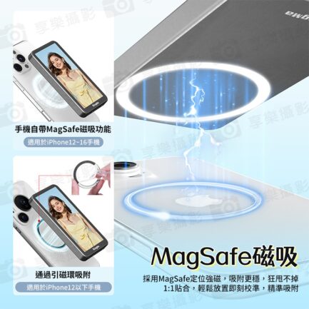 2025新款【Kingma PH02 Ultra 磁吸手機後置鏡頭自拍神器】*送引磁片 白/灰/紫 適用蘋果 1150mAh Magsafe 4吋螢幕 手機自拍螢幕 手機監視取景器 變焦助拍 Vlog 直播：圖片 14