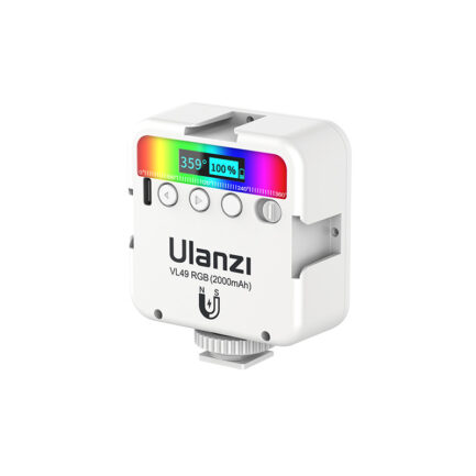 (預購中)【Ulanzi VL49RGB 全彩迷你LED燈 白色】6W 2000mAh Type-C充電 口袋燈 補光燈 持續燈 攝影燈 自拍燈 氛圍燈 美顏燈 磁吸燈 Vlog 直播 VL49 Rechargeable Mini RGB Light：圖片 2