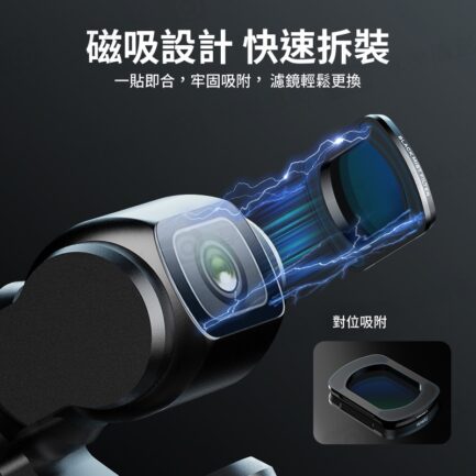 【適用Pocket3濾鏡套餐 PK-01黑柔磁吸濾鏡+PK-03 ND磁吸濾鏡套裝】1/4黑柔 黑柔焦鏡 柔光濾鏡 朦朧鏡 減光鏡 ND16/64/256 中灰密度鏡 運動相機 拍攝鏡頭配件：圖片 5