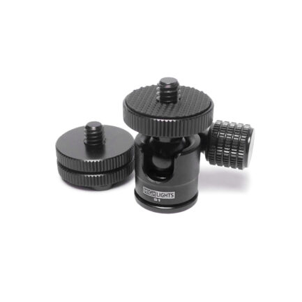 HIGHLIGHTS 28mm 迷你360度球型小雲台 超高強度承重3KG 金屬黑色 相機/手機錄影/直播 球型雲台 Removable cold shoe Mini ball head：圖片 2
