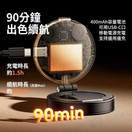 (預購中)【Ulanzi LM23 MagSafe磁吸補光燈 2代】黑/白 *送引磁片 雙色溫 400mAh 帶補妝鏡 可邊用邊充 柔光燈 打光燈 美顏燈 蘋果 安卓 Vlog 直播 自拍 攝影 Magnetic fill light：圖片 10