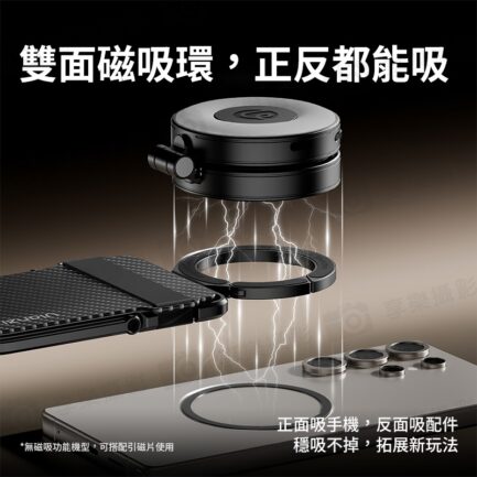 (預購中)【Ulanzi ML25 MagLock卡包】*送引磁片 MagSafe磁吸卡包 背貼卡包 手機卡套 卡夾 手機支架 雙面磁吸環 橫豎屏 蘋果 安卓 直播 追劇 Cardholder M095：圖片 6