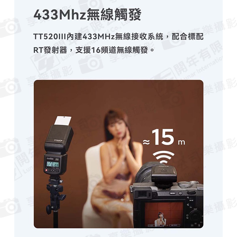 【Godox神牛 TT520III 3代 通用閃光燈】單處點閃燈 機頂閃 適用Canon Sony Nik Fuji Panasonic Olympus 外拍 打光 補光燈 攝影 ※開年公司貨:圖片 4