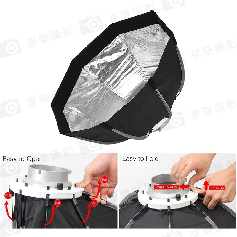 (客訂商品)【Triopo OCT 55CM-B 按鍵快摺傘式八角柔光罩 2代】55cm 保榮卡口 無網格 柔光箱/八角罩 外拍 攝影 補光:圖片 8