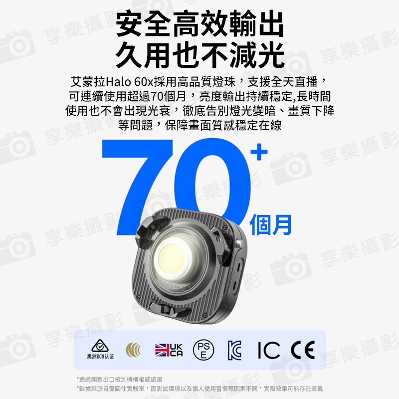 【愛圖仕Amaran HALO 60X 雙色溫 便攜手持補光燈】COB燈珠 63W 保榮卡口 持續燈 攝影燈 聚光燈 直播燈 外拍燈 棚燈 APP遙控:圖片 10